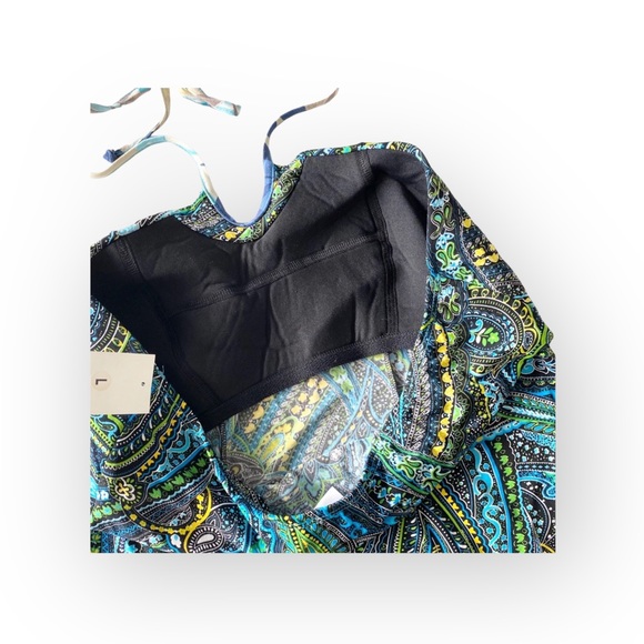 new Papillon Blanc 🝮 Shaped Boho Halter Corset Top 🝮 Floral Paisley Print 🝮 L - Picture 12 of 16